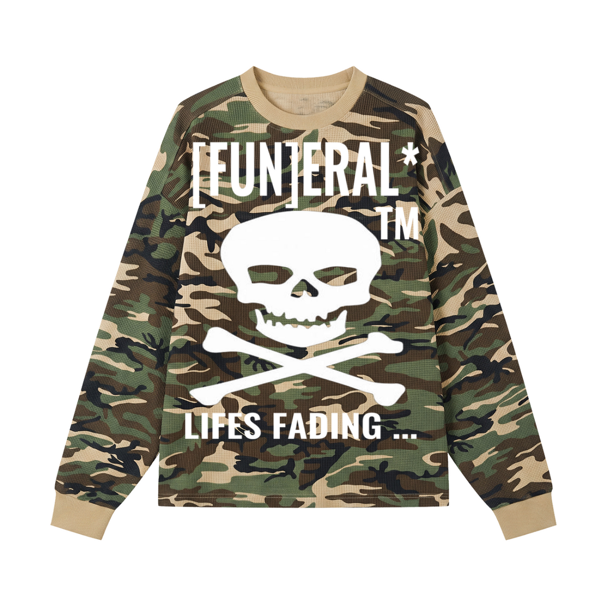 [FUN]ERAL* Waffle Boxy Long Sleeve T-Shirt
