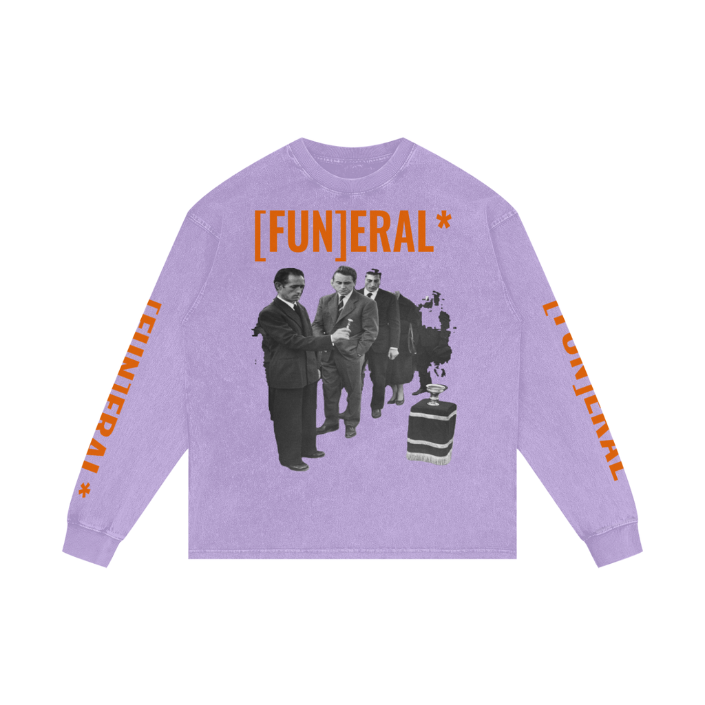 [FUN]ERaL* Acid Wash Oversize Long Sleeve T-Shirt