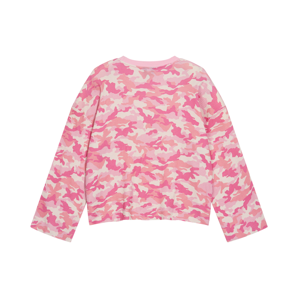 Unisex Camo Waffle Raw Edge T-Shirt