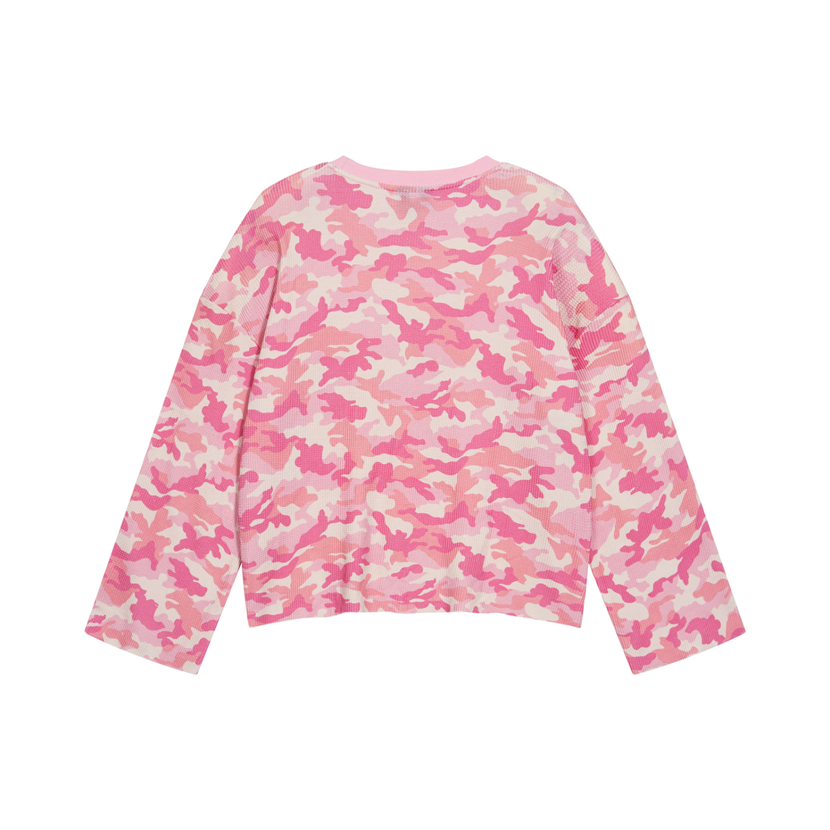 Unisex Camo Waffle Raw Edge T-Shirt